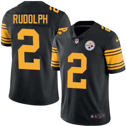 Men Pittsburgh Steelers #2 Mason Rudolph Nike Black Limited Rush NFL Jersey